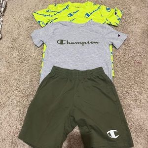 Champion Matching Short Set with an additional T-Shirt.